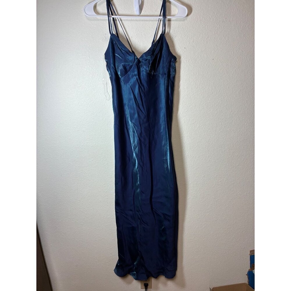 NWT Wild Fable Iridescent Sexy Maxi Dress Party Prom Blue Size XS MSRP $35